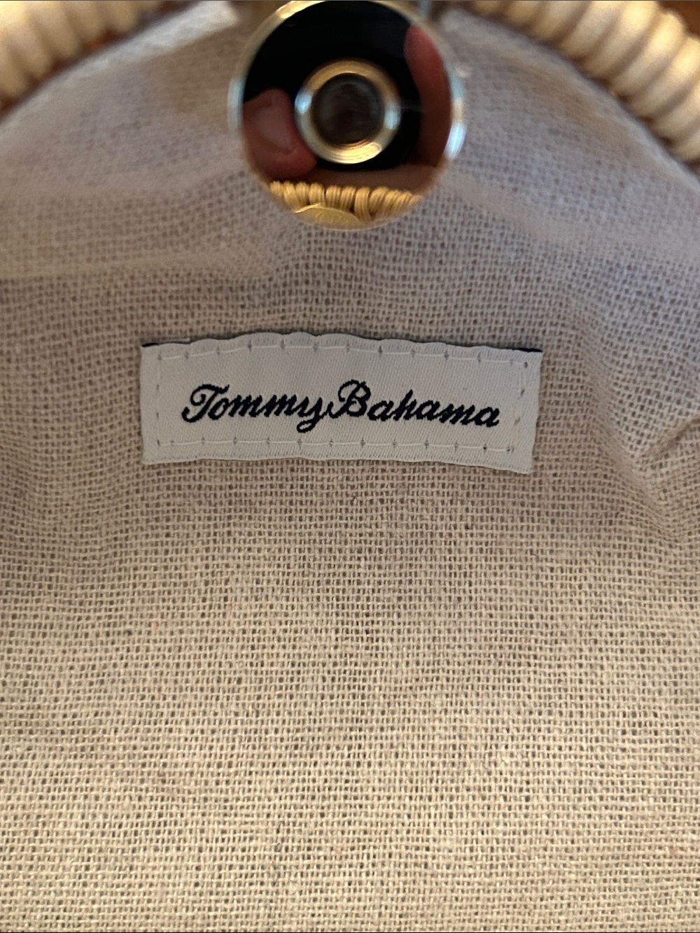 Tommy Bahama Natural Woven Shell Bag Gold Chain Handle Rattan Beach Purse NEW - Picture 8 of 15